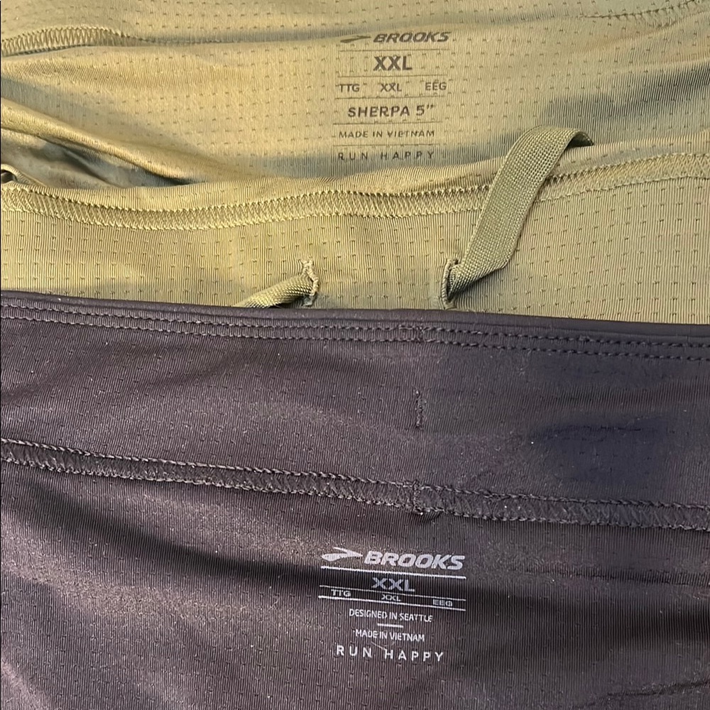 Brooks Dual Running Shorts in Green and Black